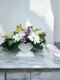 Kompozycja Sztuczna na Grób Pomnik Cmentarz Stroik Ikeban Betonowa doniczka