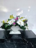 Kompozycja Sztuczna na Grób Pomnik Cmentarz Stroik Ikeban Betonowa doniczka