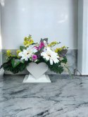 Kompozycja Sztuczna na Grób Pomnik Cmentarz Stroik Ikeban Betonowa doniczka