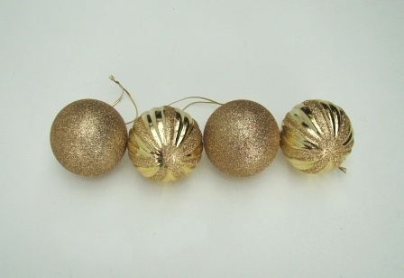 Tuba z Bombkami 60 mm. 4 szt. Srebro